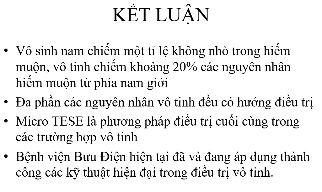 VÔ SINH NAM CHỬA ĐƯỢC